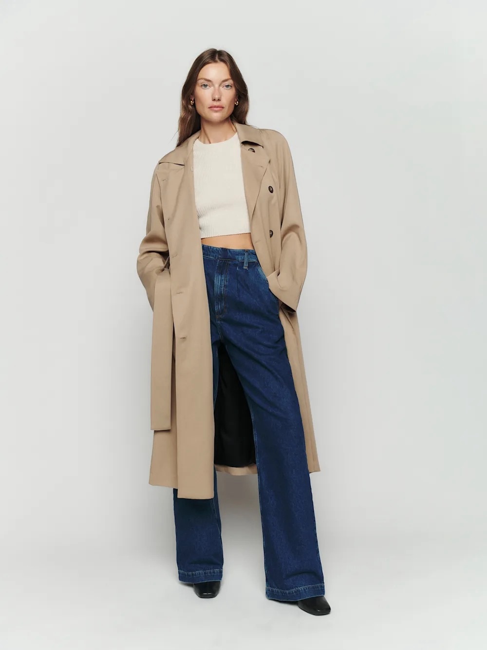 Reformation Kensington Trench in Khaki. Sz XS. Pristine